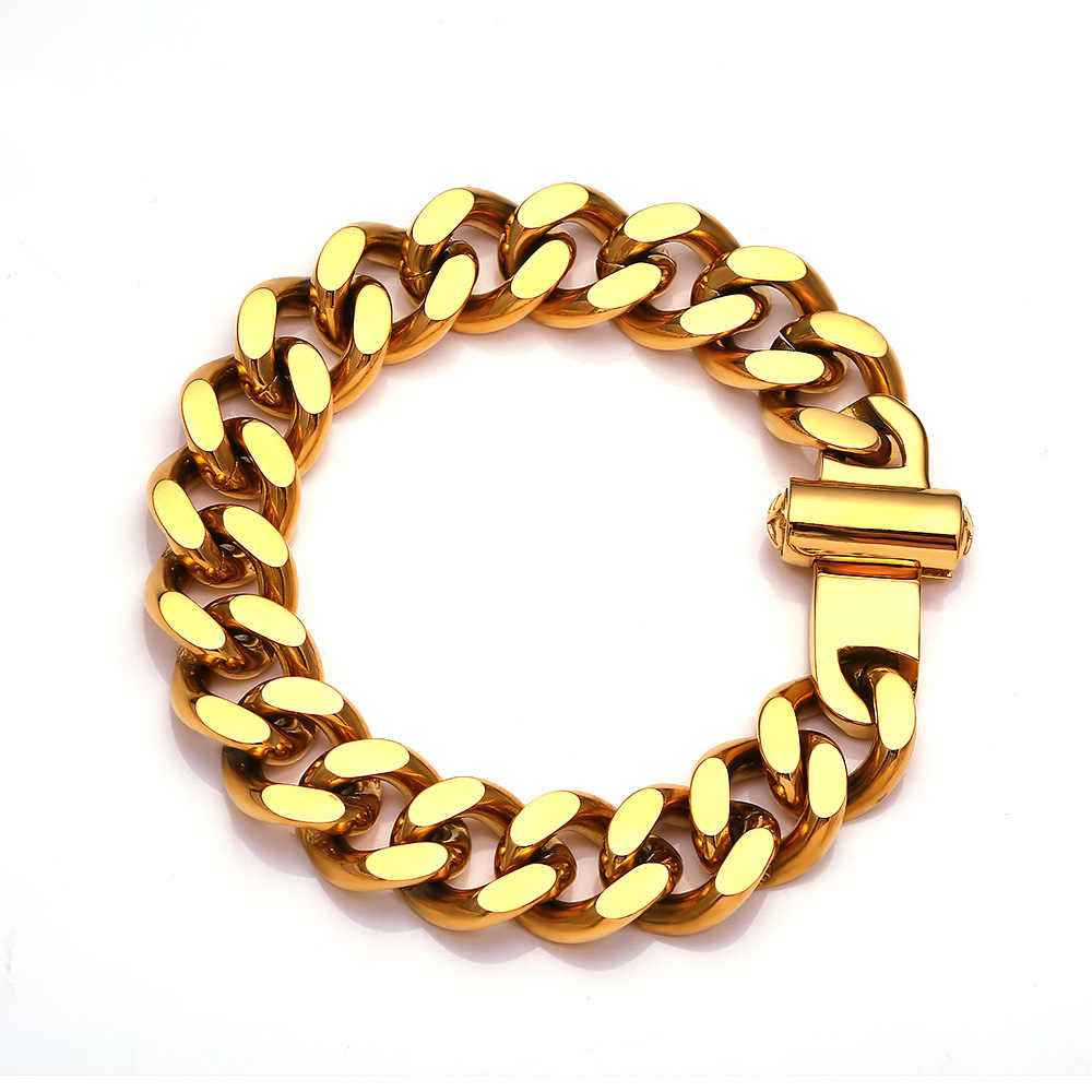 Men's Stainless Steel 18K Gold Plated Creative Fashion Bracelet