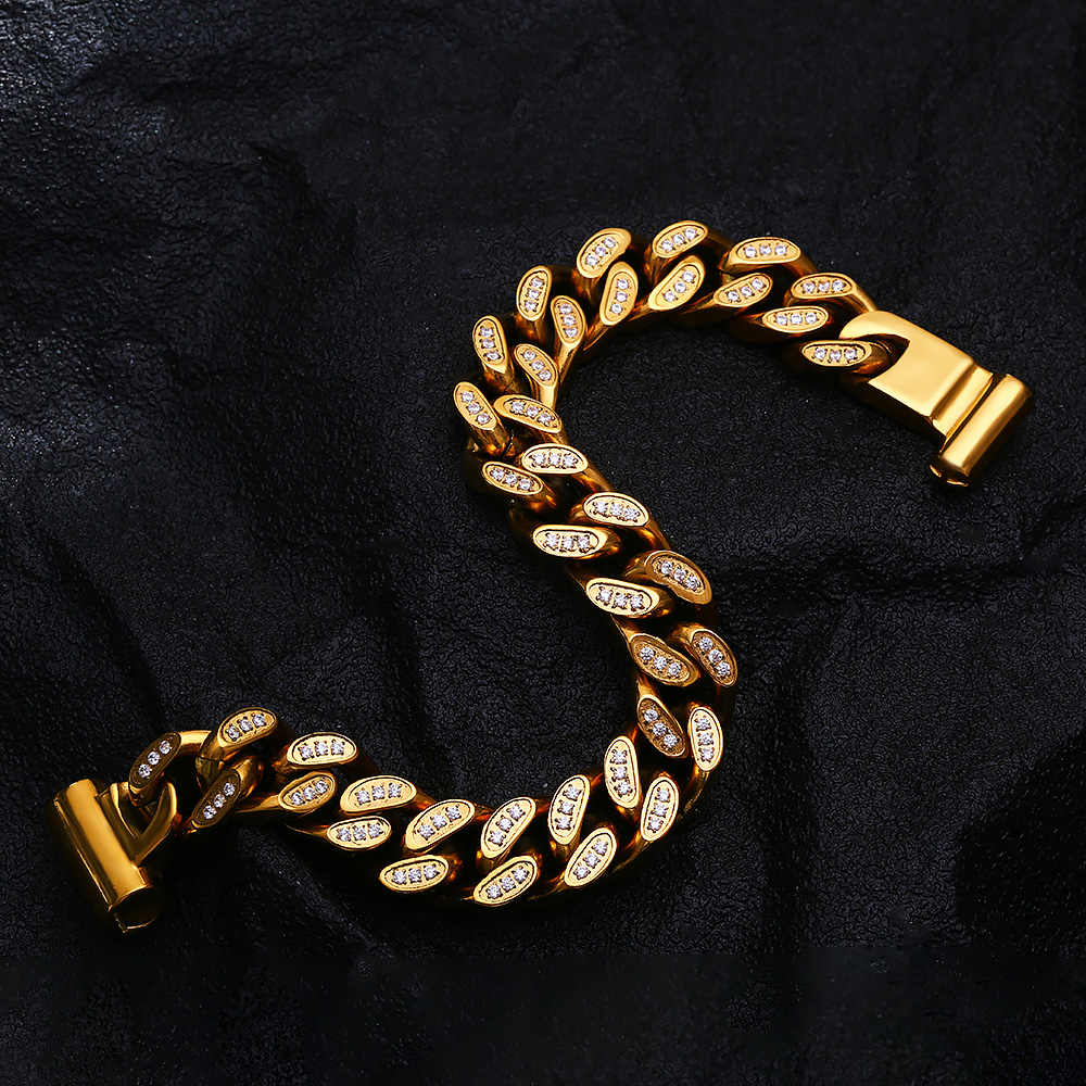 Men's Stainless Steel 18K Gold Plated Creative Fashion Bracelet