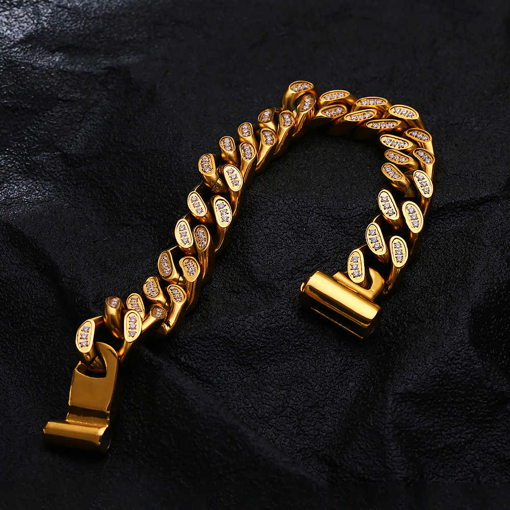 Men's Stainless Steel 18K Gold Plated Creative Fashion Bracelet