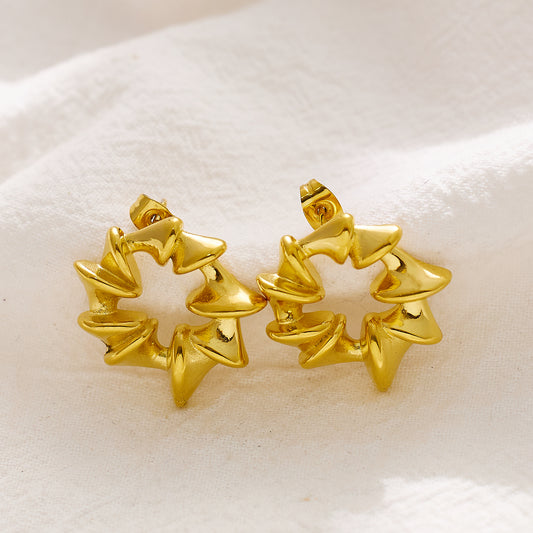 Stainless steel plated 18-karat gold earrings