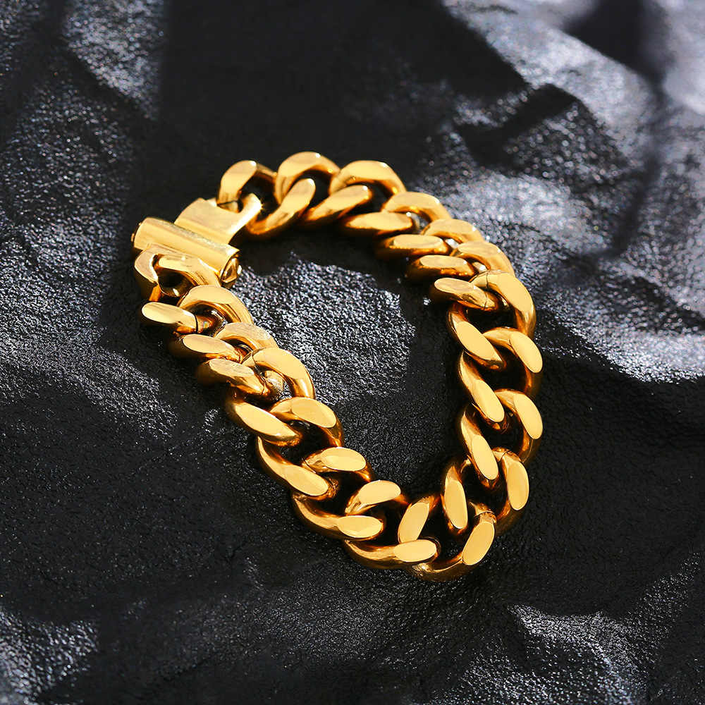 Men's Stainless Steel 18K Gold Plated Creative Fashion Bracelet