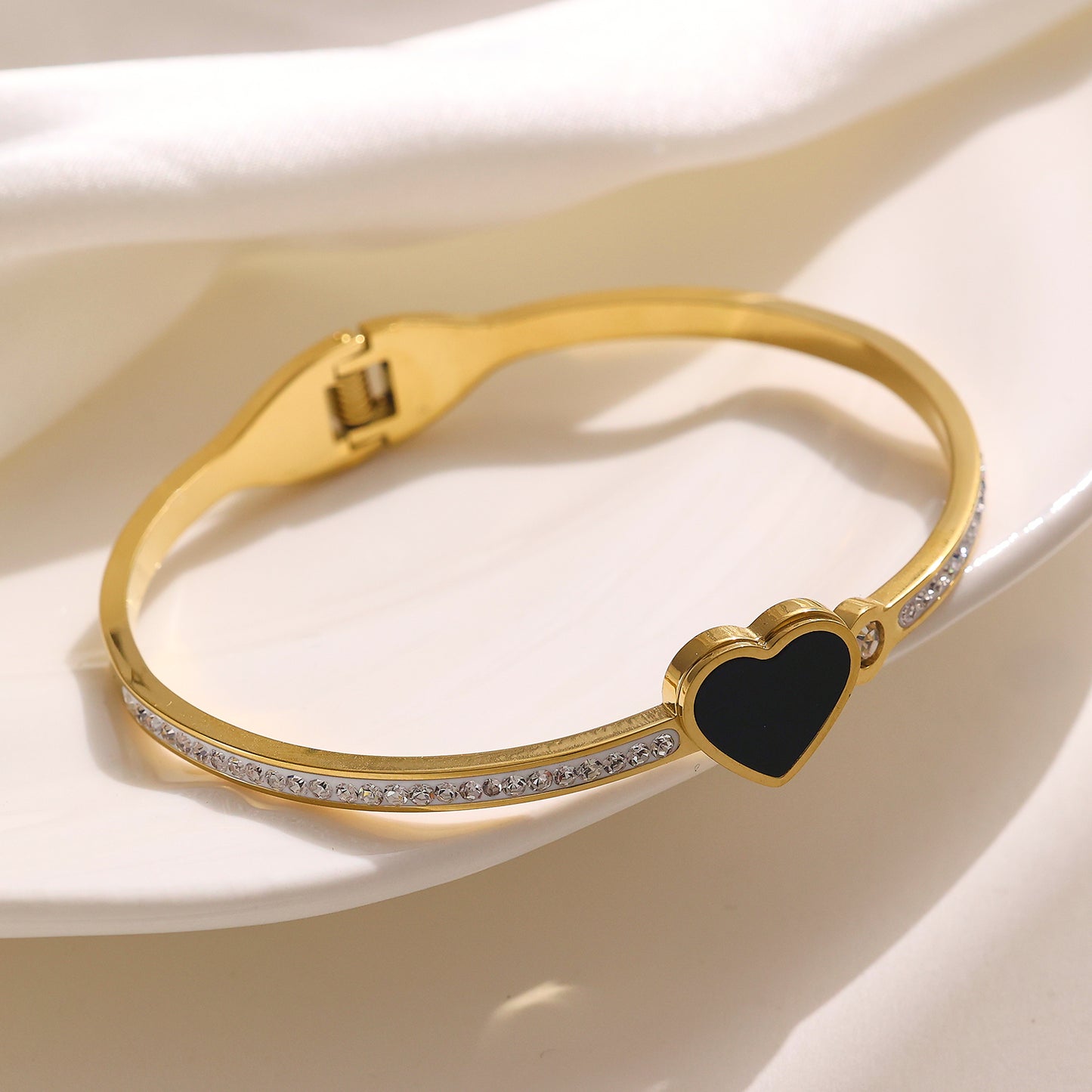 Stainless steel plated 18K gold star Moon with diamond bracelet