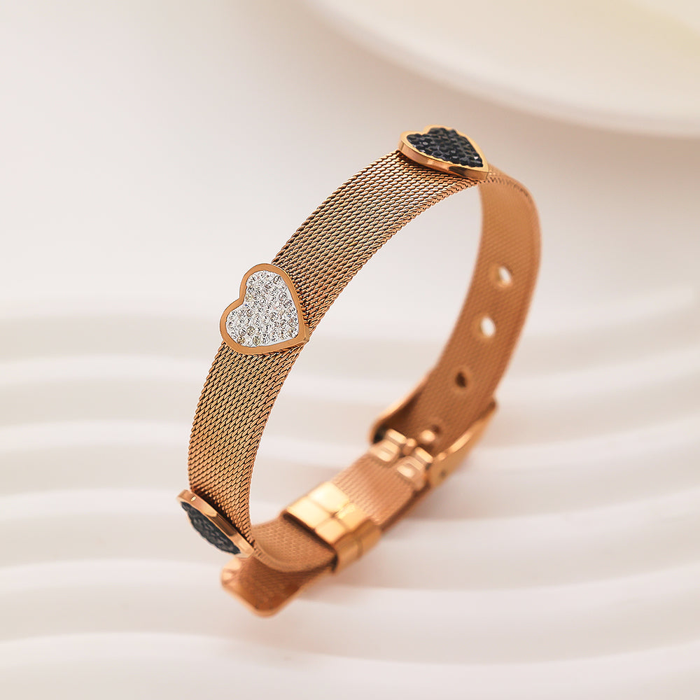 All-in-one bracelet with 18-karat gold plated watch strap