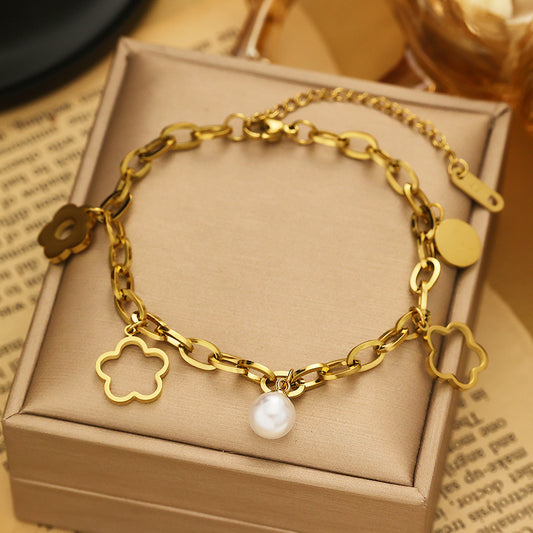 Beaded Flower Charm Bracelet – Everyday Wear Jewelry, Fade Resistant & Elegant