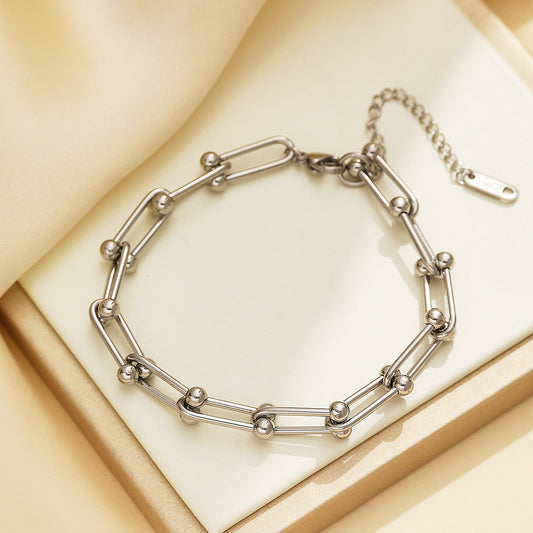 316 Stainless Steel Minimalist Chain Bracelet | Unique Design Statement Jewelry for Women & Men