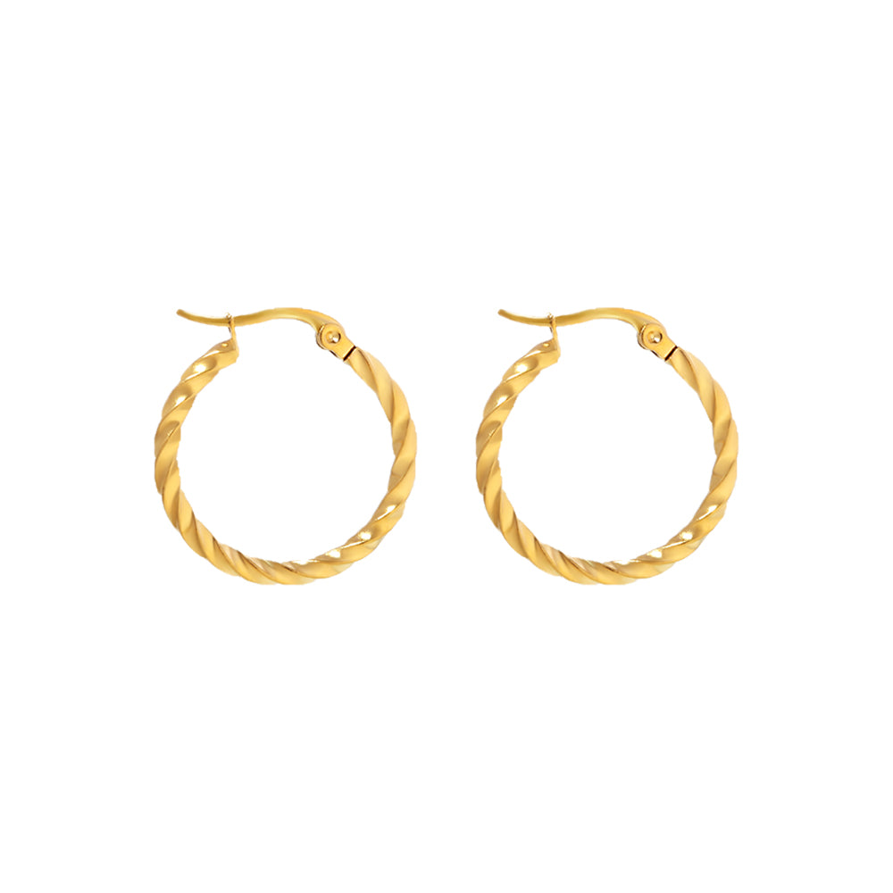 Stainless steel plated 18-karat gold earrings