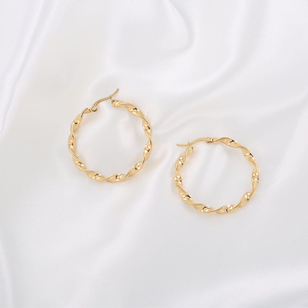 Stainless steel plated 18-karat gold earrings