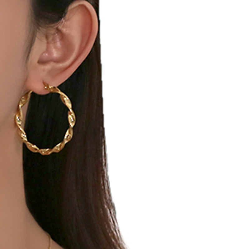 Stainless steel plated 18-karat gold earrings