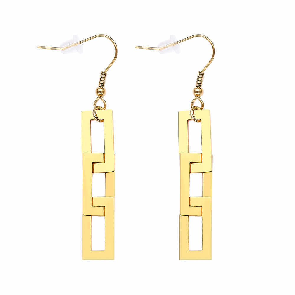 Stainless steel 18K gold plated stitching earrings