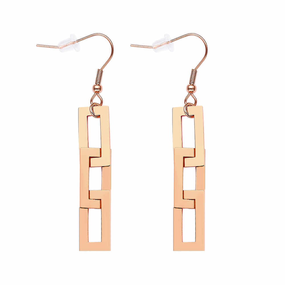 Stainless steel 18K gold plated stitching earrings