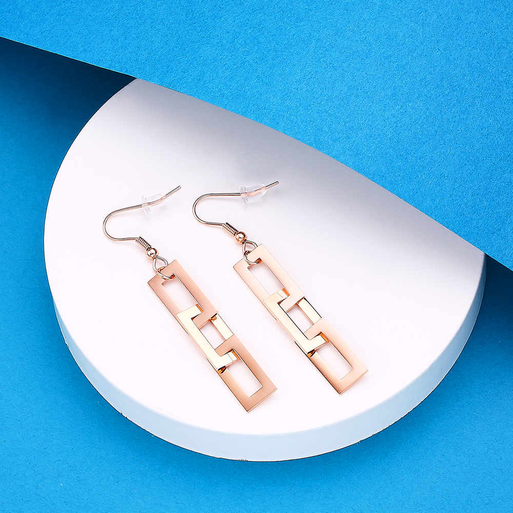 Stainless steel 18K gold plated stitching earrings