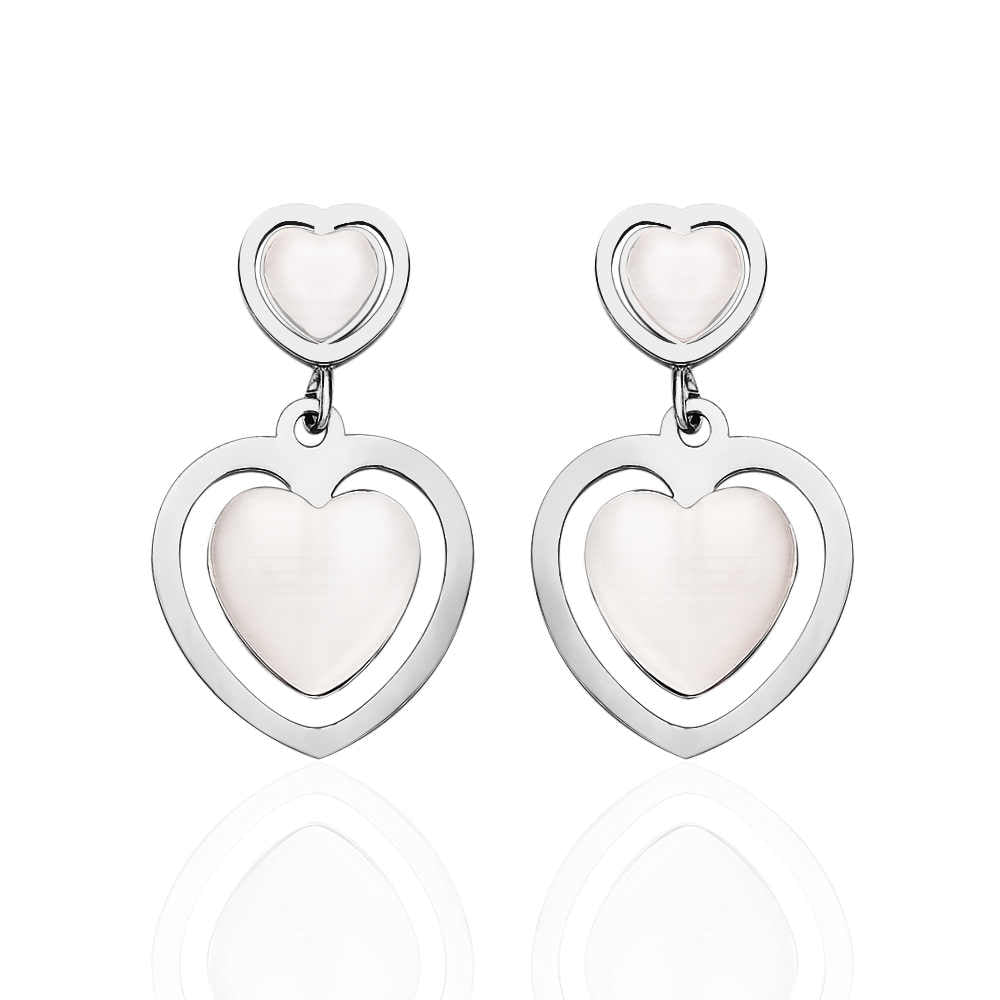 Stainless steel 18K gold plated love earrings