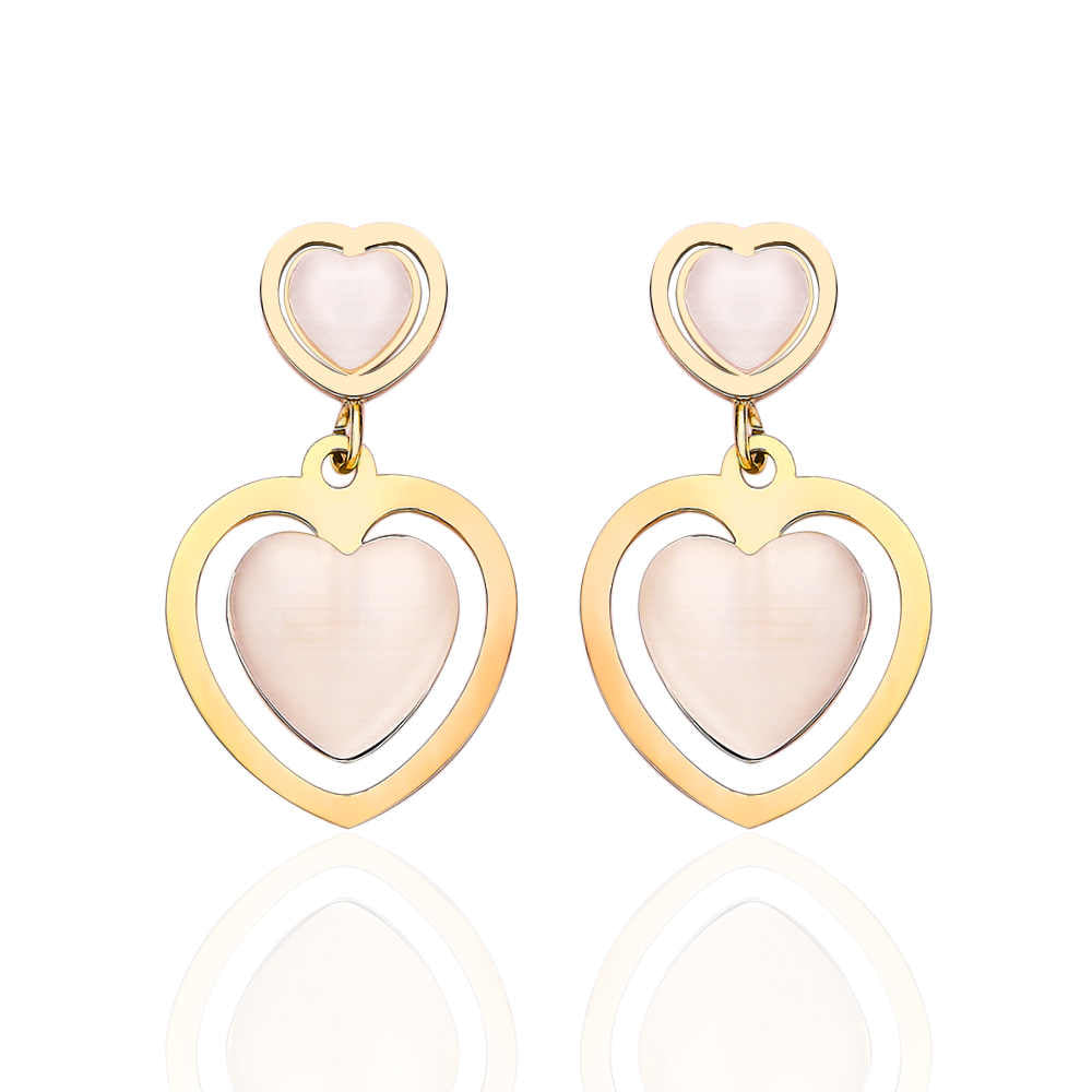 Stainless steel 18K gold plated love earrings