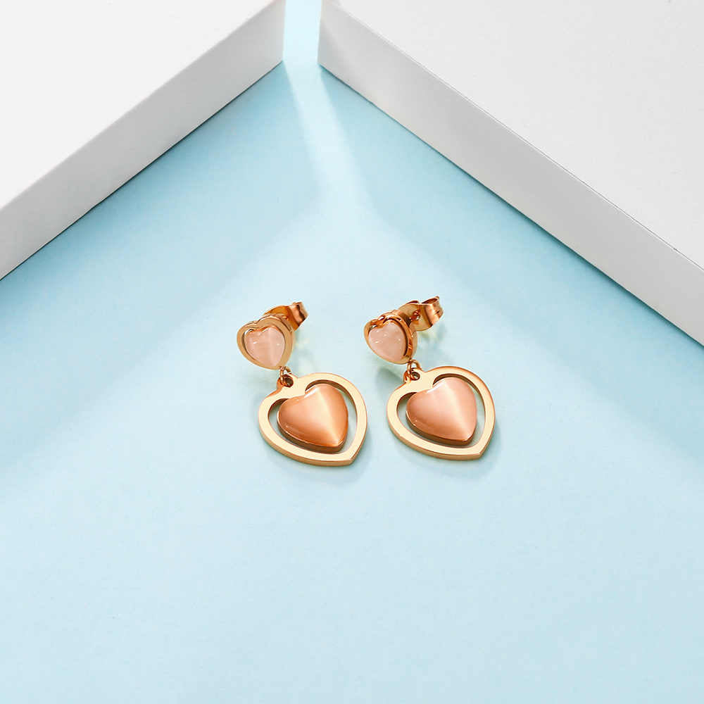 Stainless steel 18K gold plated love earrings