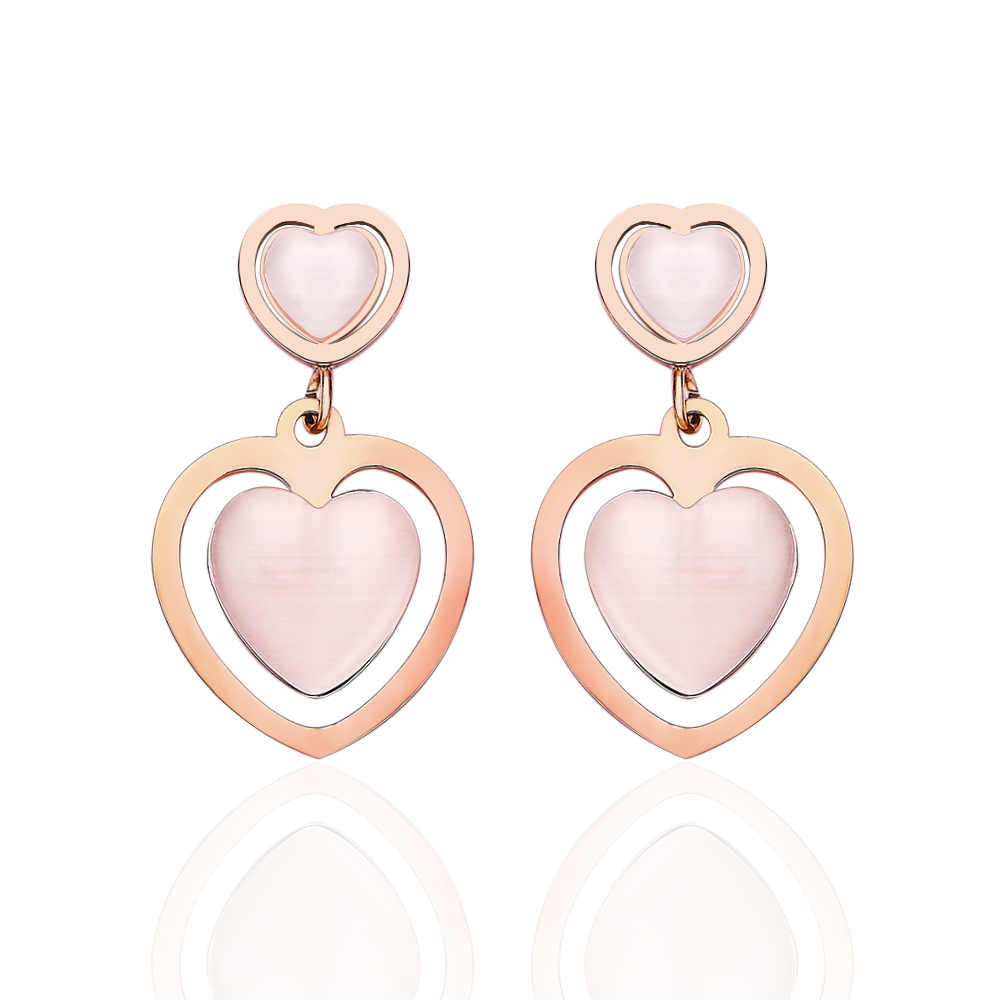 Stainless steel 18K gold plated love earrings