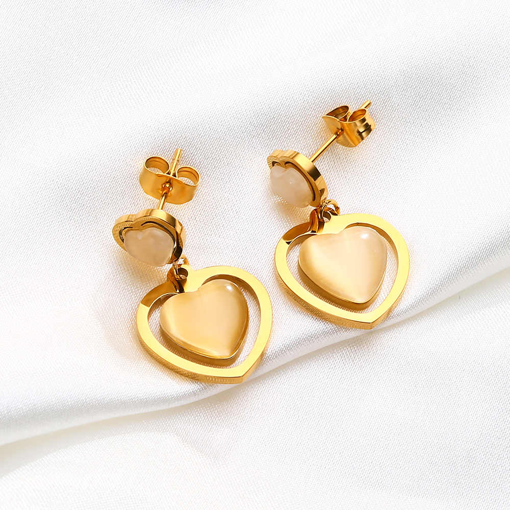 Stainless steel 18K gold plated love earrings