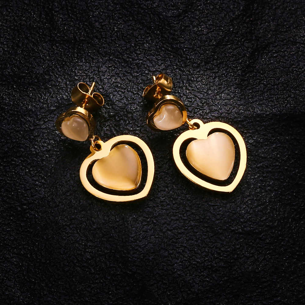 Stainless steel 18K gold plated love earrings