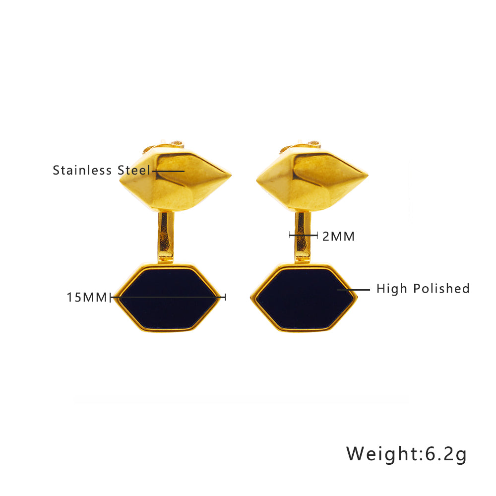 High sensitivity earrings in stainless steel plated 18K gold