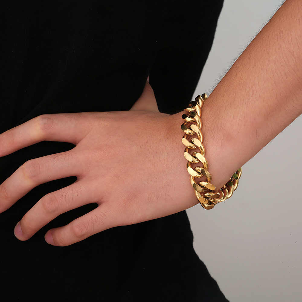 Men's Stainless Steel 18K Gold Plated Creative Fashion Bracelet