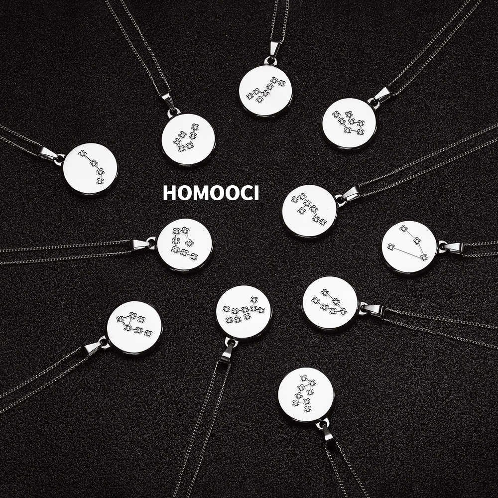 HOMOOCI Stainless Steel 18k Gold Plated 12 constellations necklace