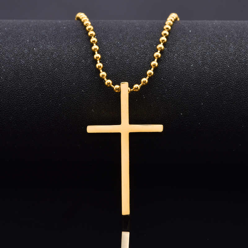 Men's Stainless Steel 18K Gold Plated Cross Necklace