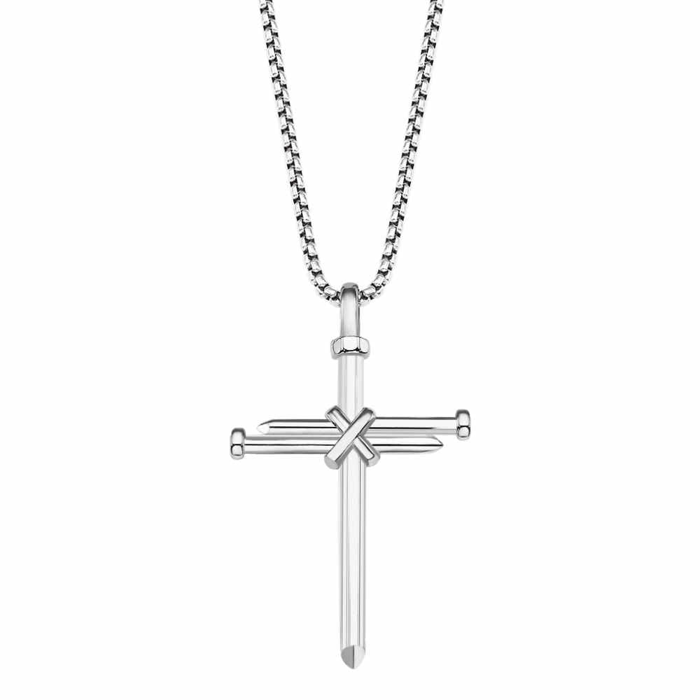 Men's Classic Stainless Steel 18K Gold Plated Cross Necklace