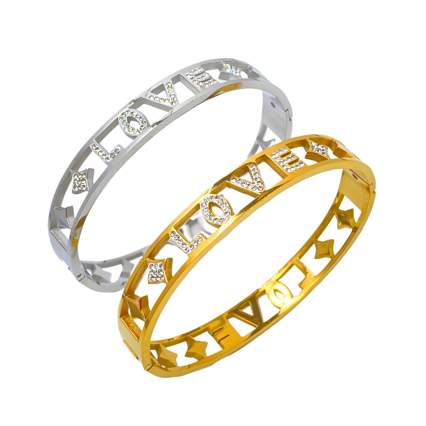 Stainless steel plated 18K gold love bracelet