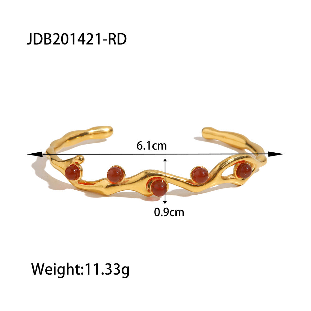 Stainless steel plated 18K gold French bracelet