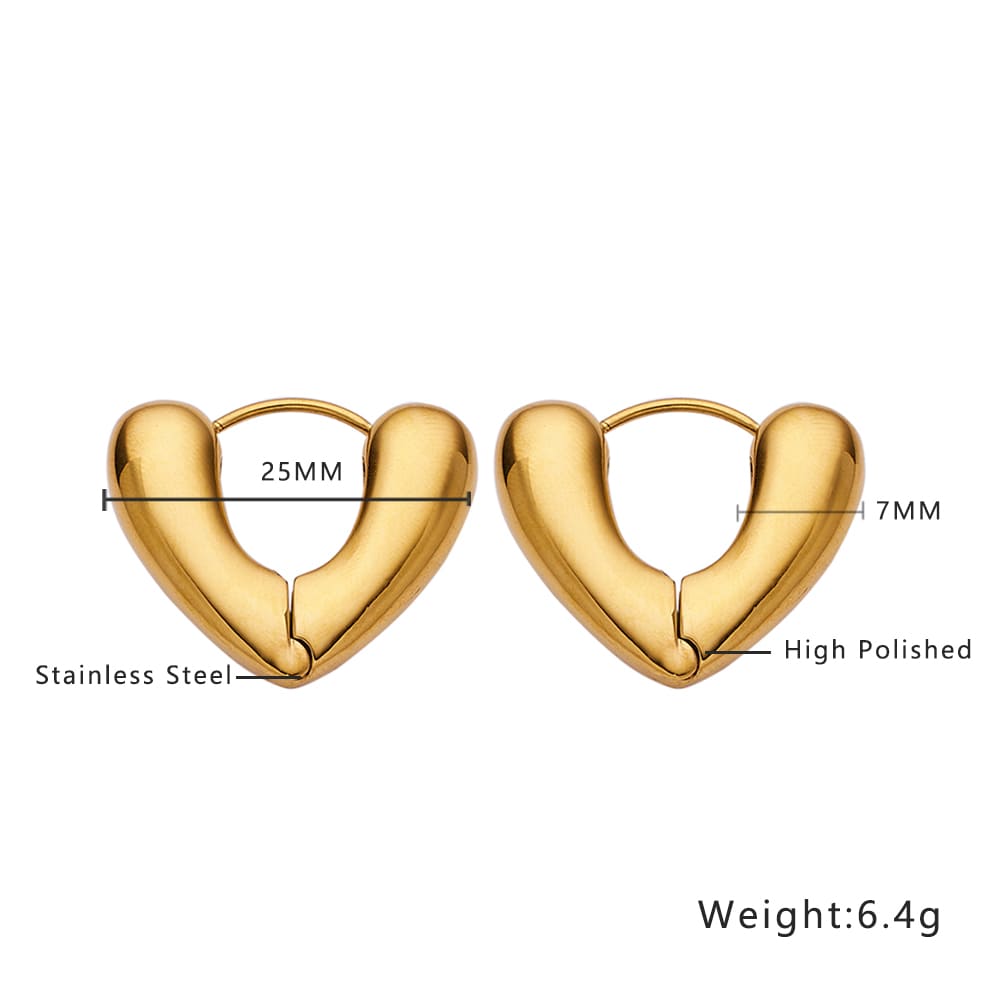 Trendy 18k Gold Plated Stainless Steel Earrings