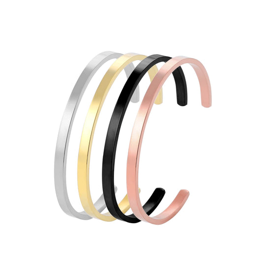 Stainless steel 18K gold plated C-type bangle