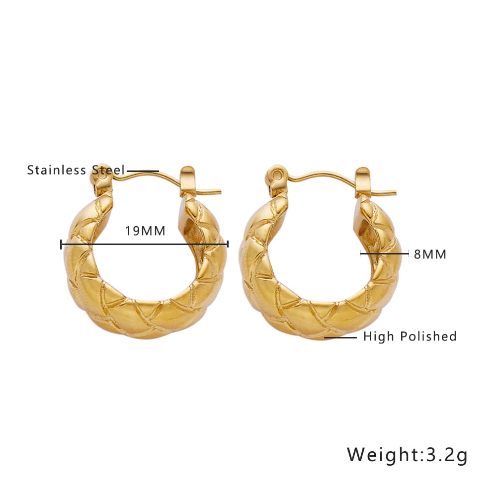 Trendy 18k Gold Plated Stainless Steel Earrings