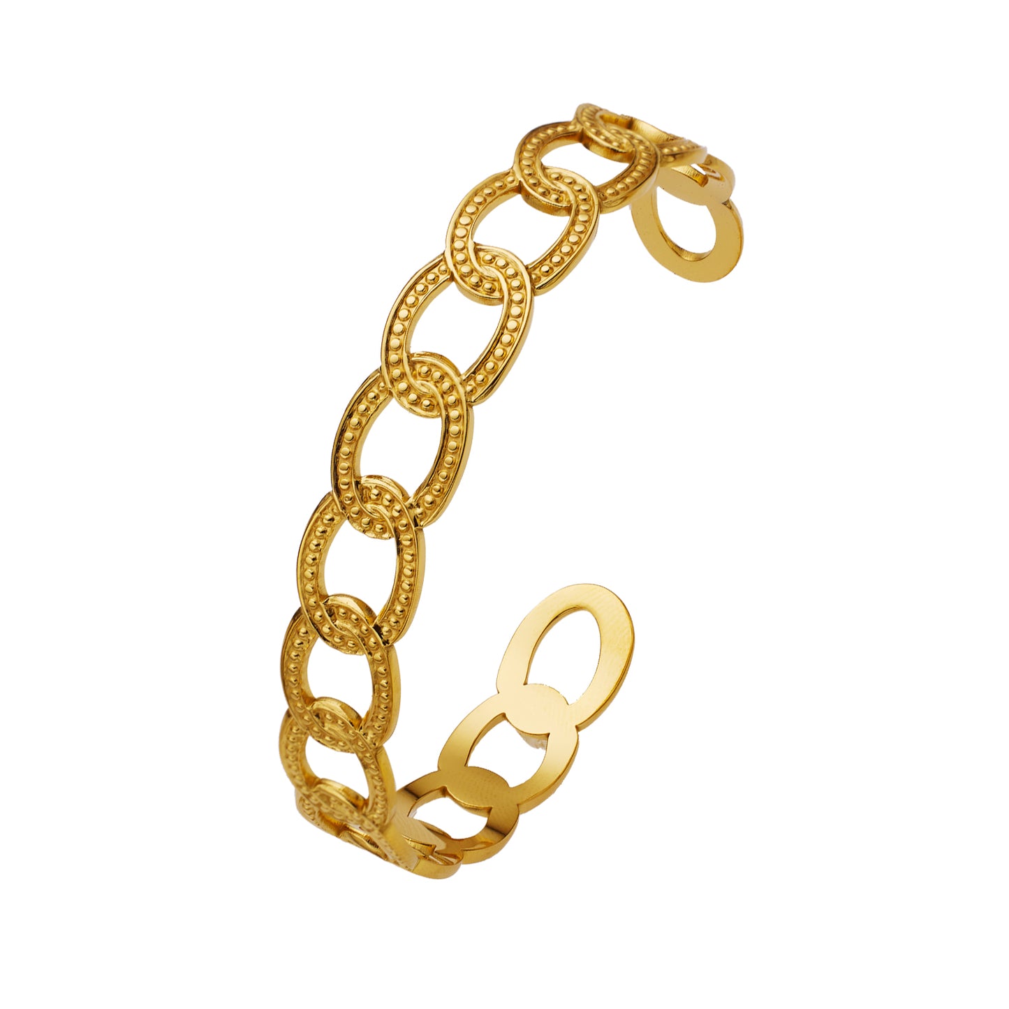 Stainless steel plated 18-karat gold hollow twist bracelet