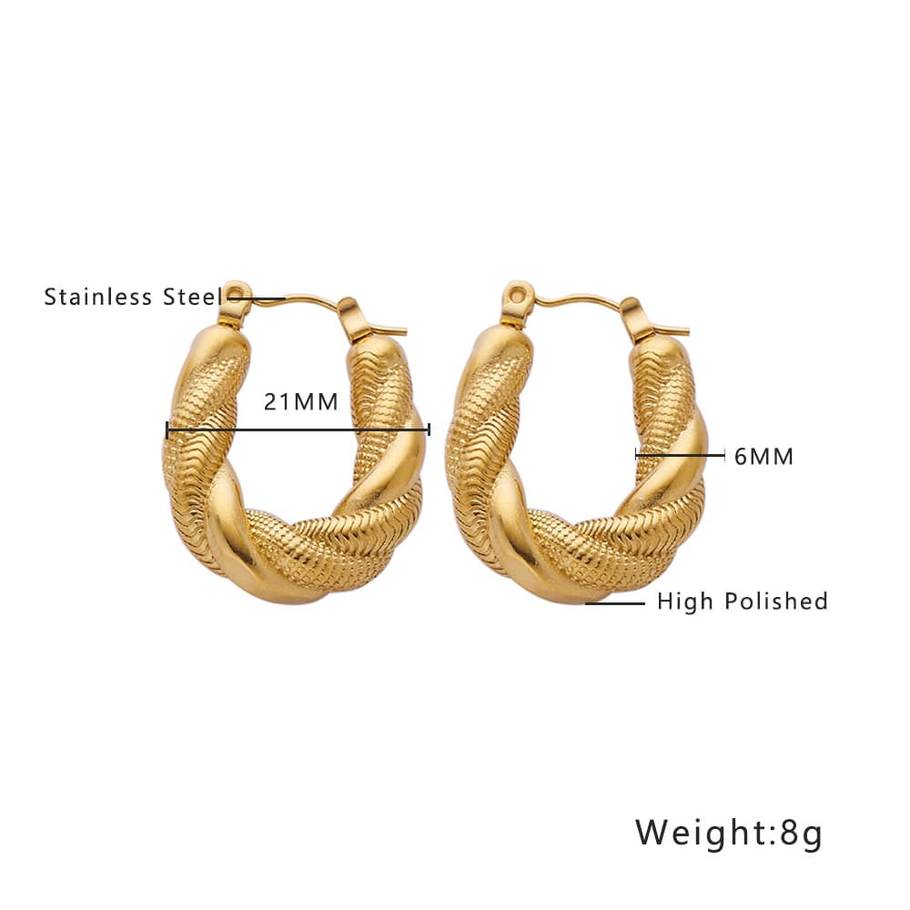 Trendy 18k Gold Plated Stainless Steel Earrings