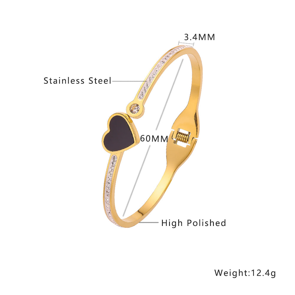 Stainless steel plated 18K gold star Moon with diamond bracelet