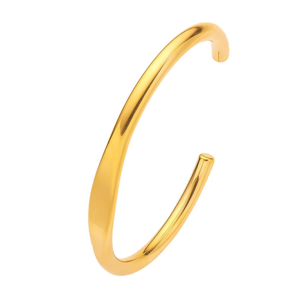 Stainless steel plated 18-karat gold semi-closed loop gold bracelet