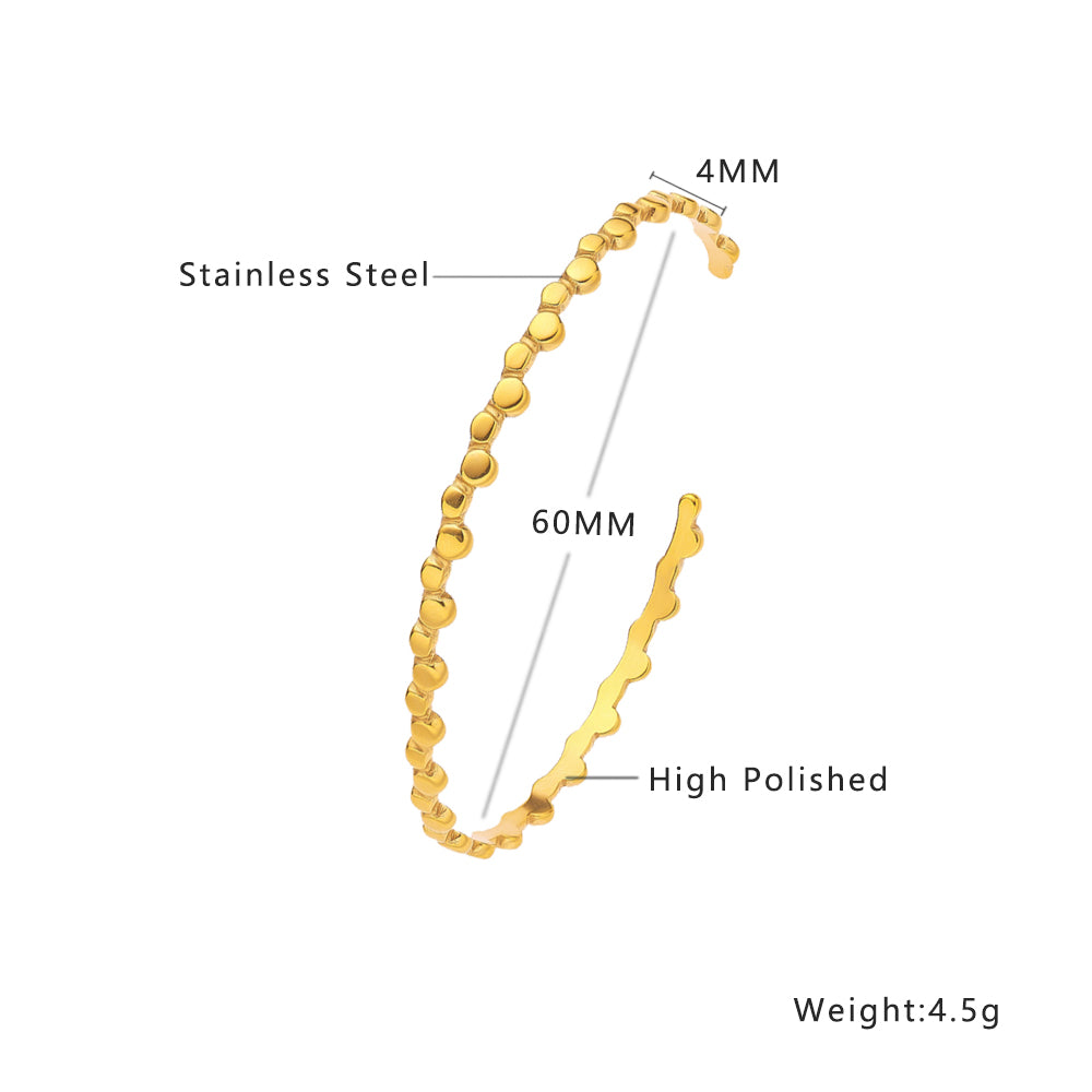 Stainless steel plated 18-karat gold semi-closed loop small gold bracelet