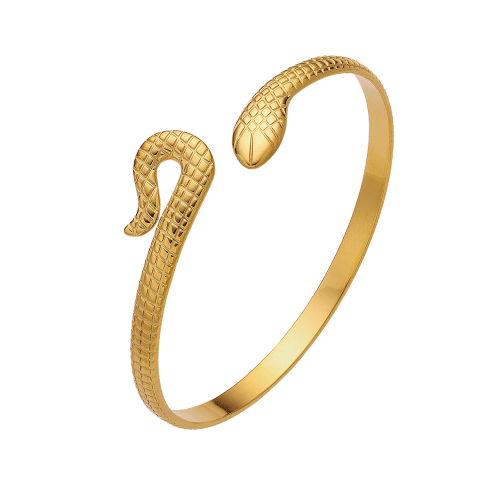 HOMOOCI Stainless steel plated 18-karat gold semi-open snake-gold bracelet