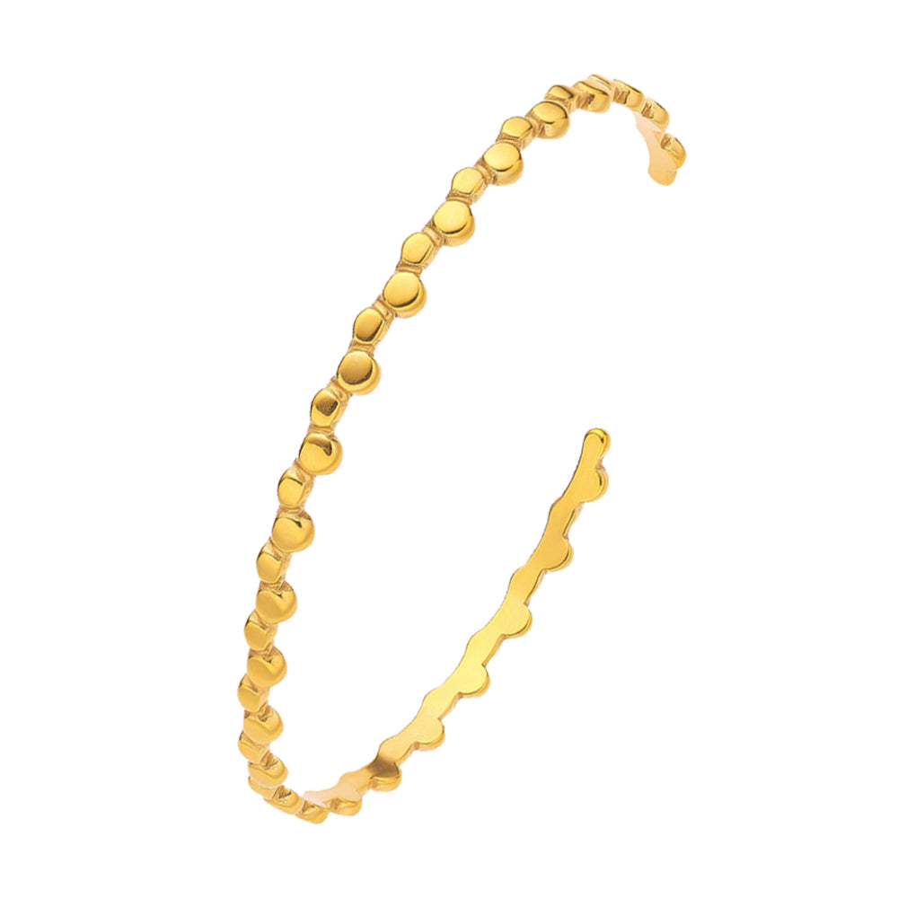 Stainless steel plated 18-karat gold semi-closed loop small gold bracelet