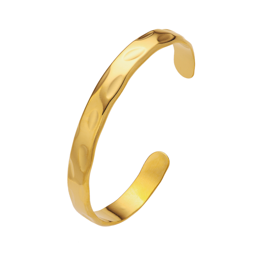 Stainless steel plated 18-karat gold embossed gold bracelet