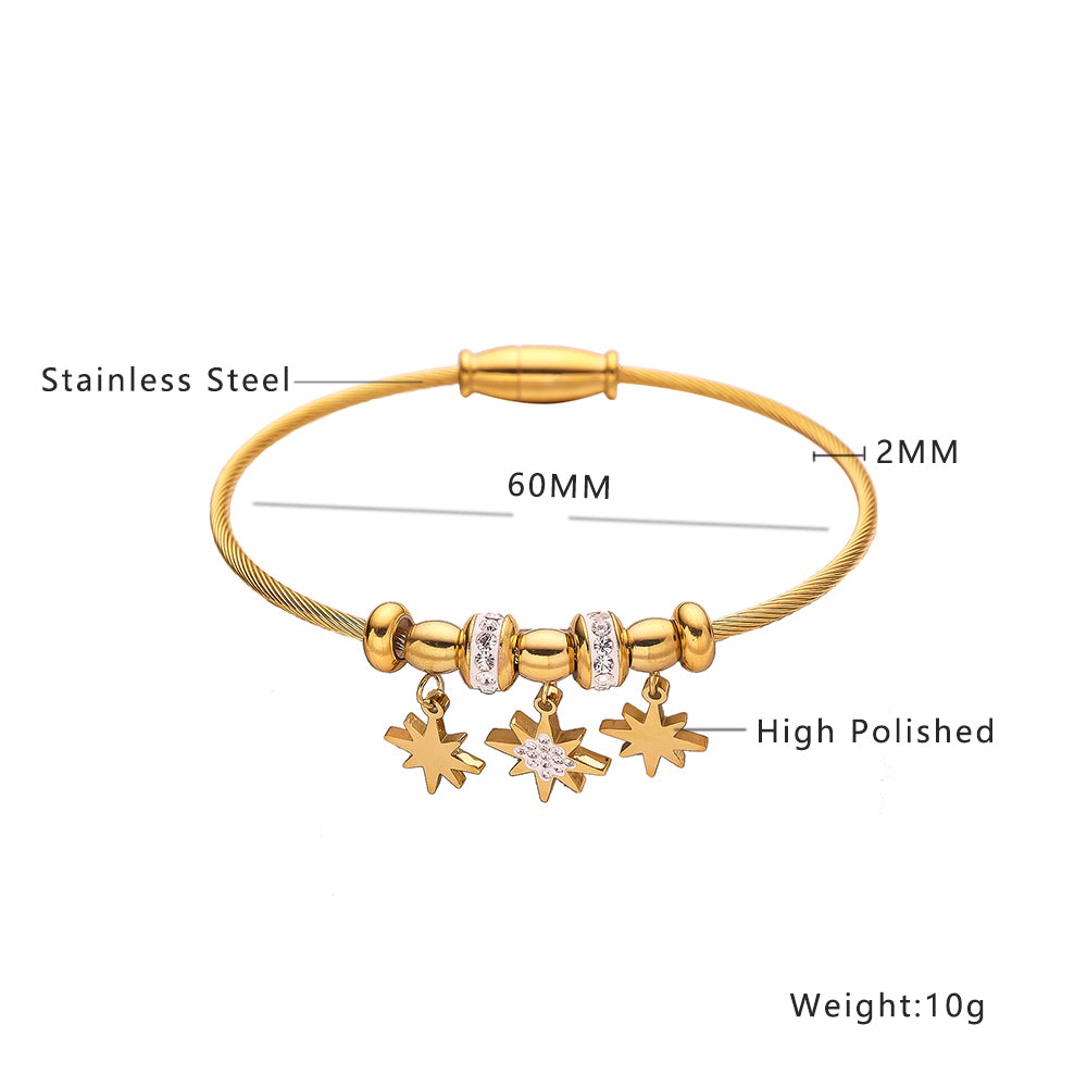 Stainless steel plated gold pendant bracelet (width 2mm The pendant is 11mm large and 10mm small Joint 6mm)